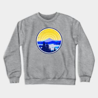 Vintage Golden Mountain Sunrise Crewneck Sweatshirt